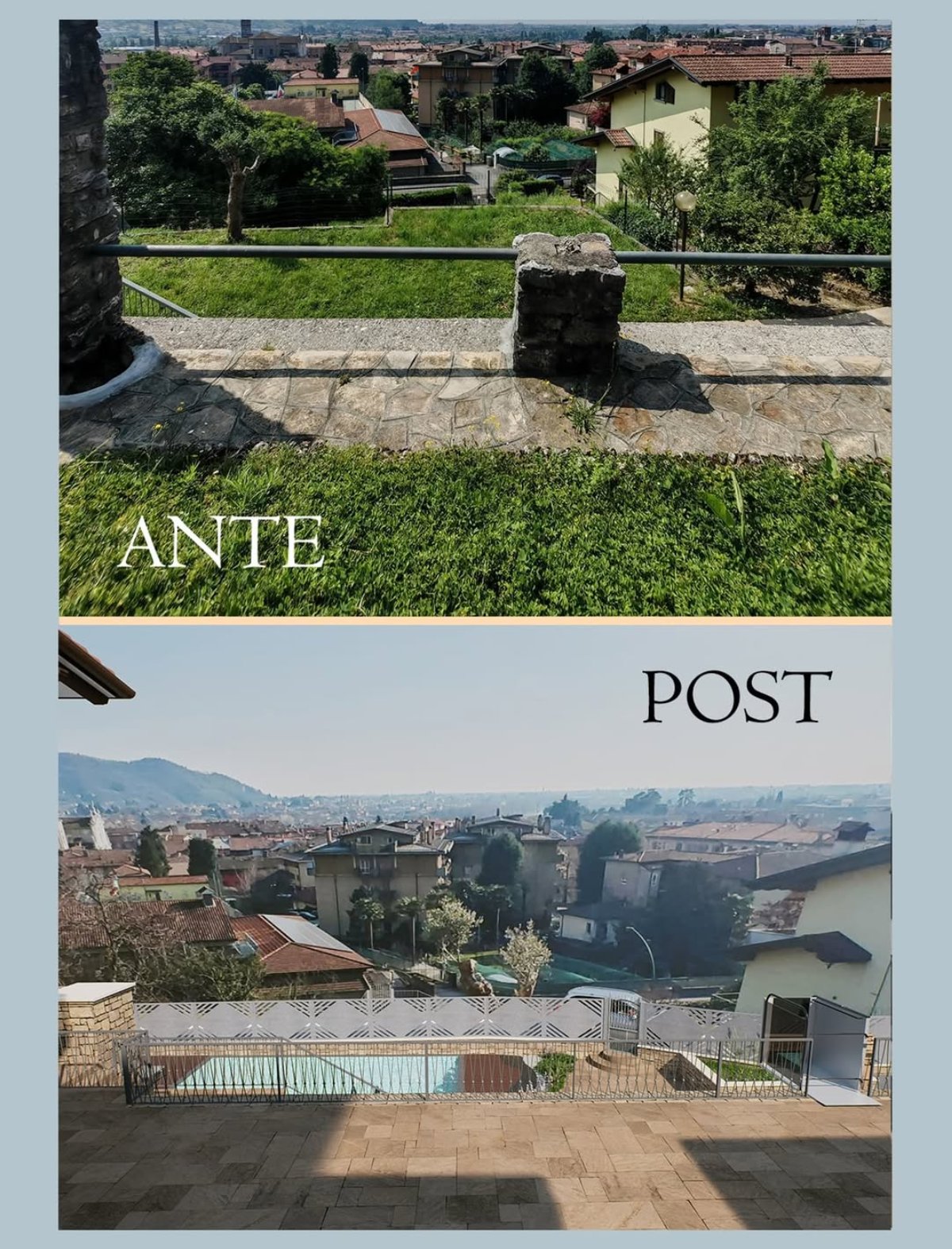 Ante e post: riqualificazione esterno con piscina