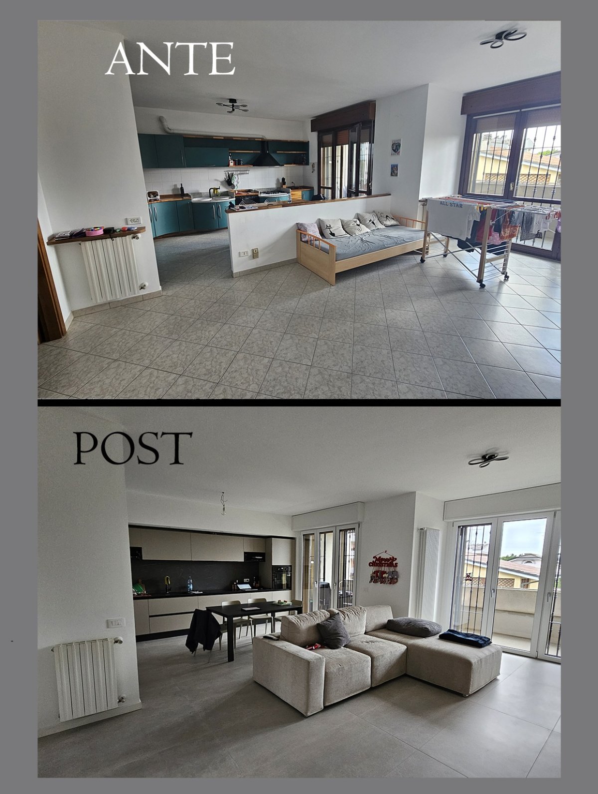 Ante e post: zona giorno open space