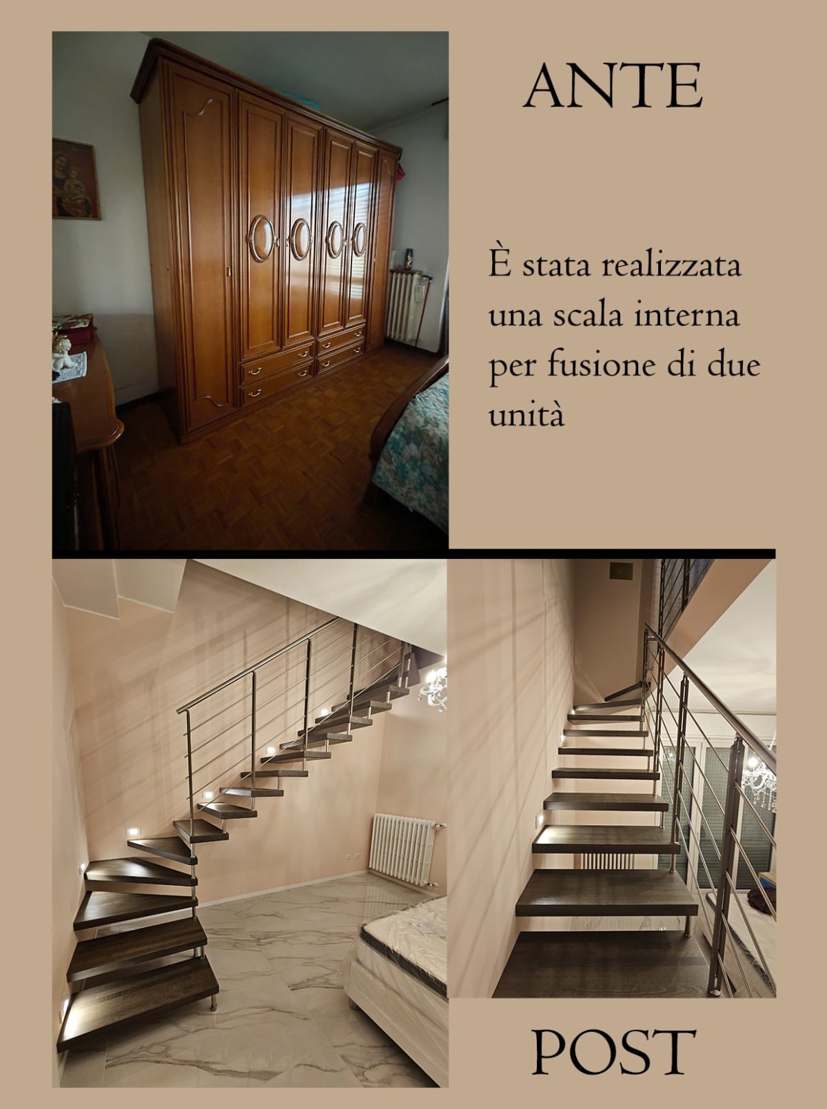 Ante e post: scala interna per fusione di due unità