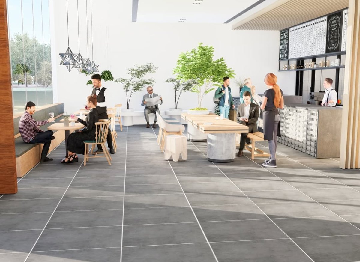 Render caffetteria e bar interno