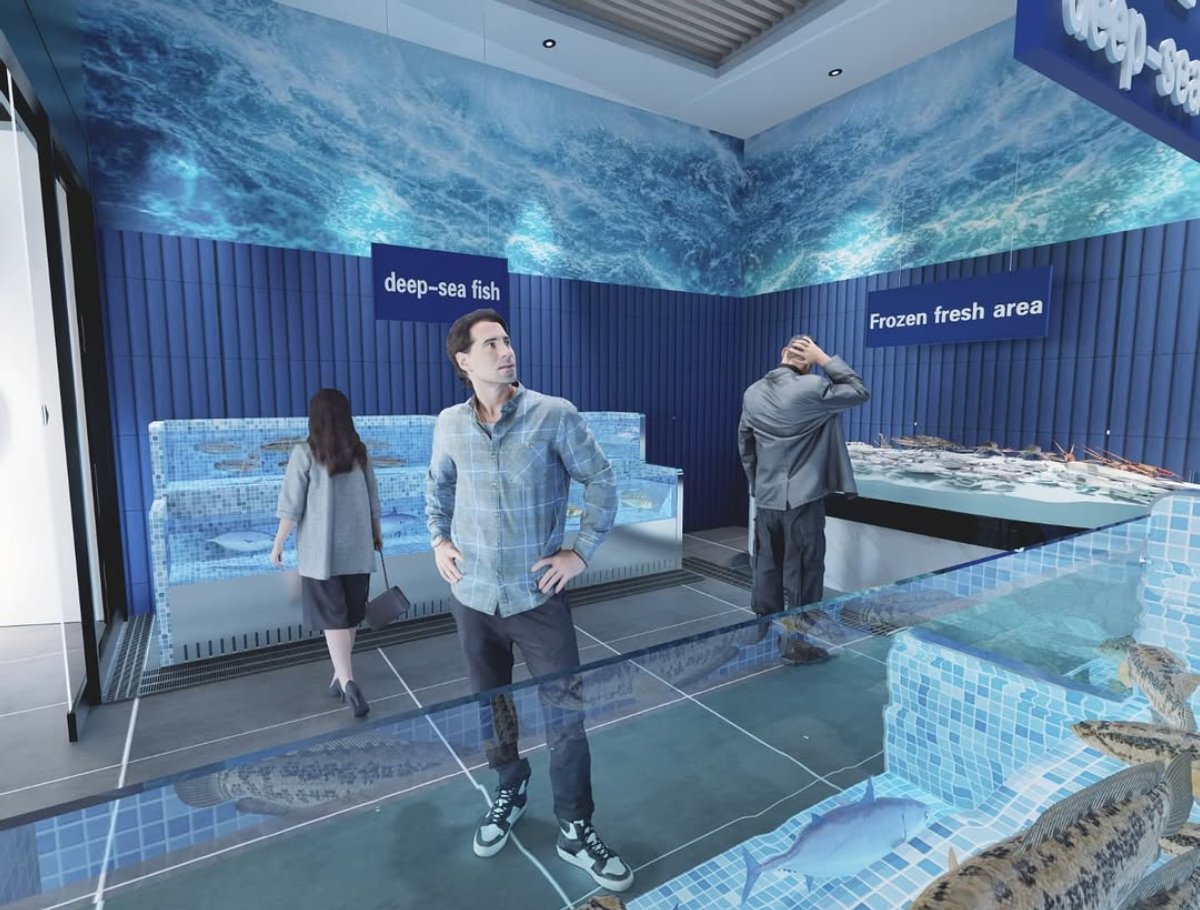 Render reparto pescheria e banco del pesce